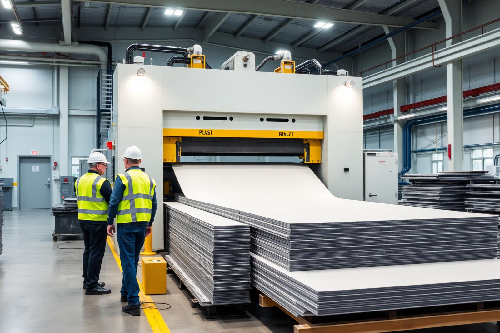 Heated press line consolidating recovered PolyAl into composite board